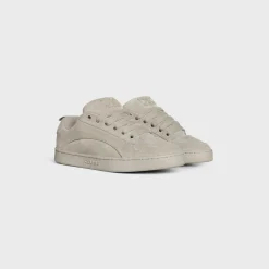 CELINE HUNTINGTON LOW TOP SNEAKERS in SUEDE CALFSKIN AND MESH