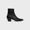 CELINE JACNO BACK BUCKLE ZIPPED BOOT in Shiny calfskin