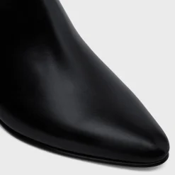 CELINE JACNO BACK BUCKLE ZIPPED BOOT in Shiny calfskin