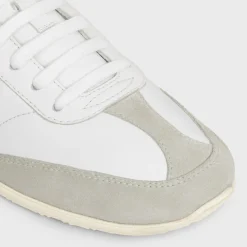 CELINE JOGGER LOW LACE-UP SNEAKER in CALFSKIN & SUEDE CALFSKIN