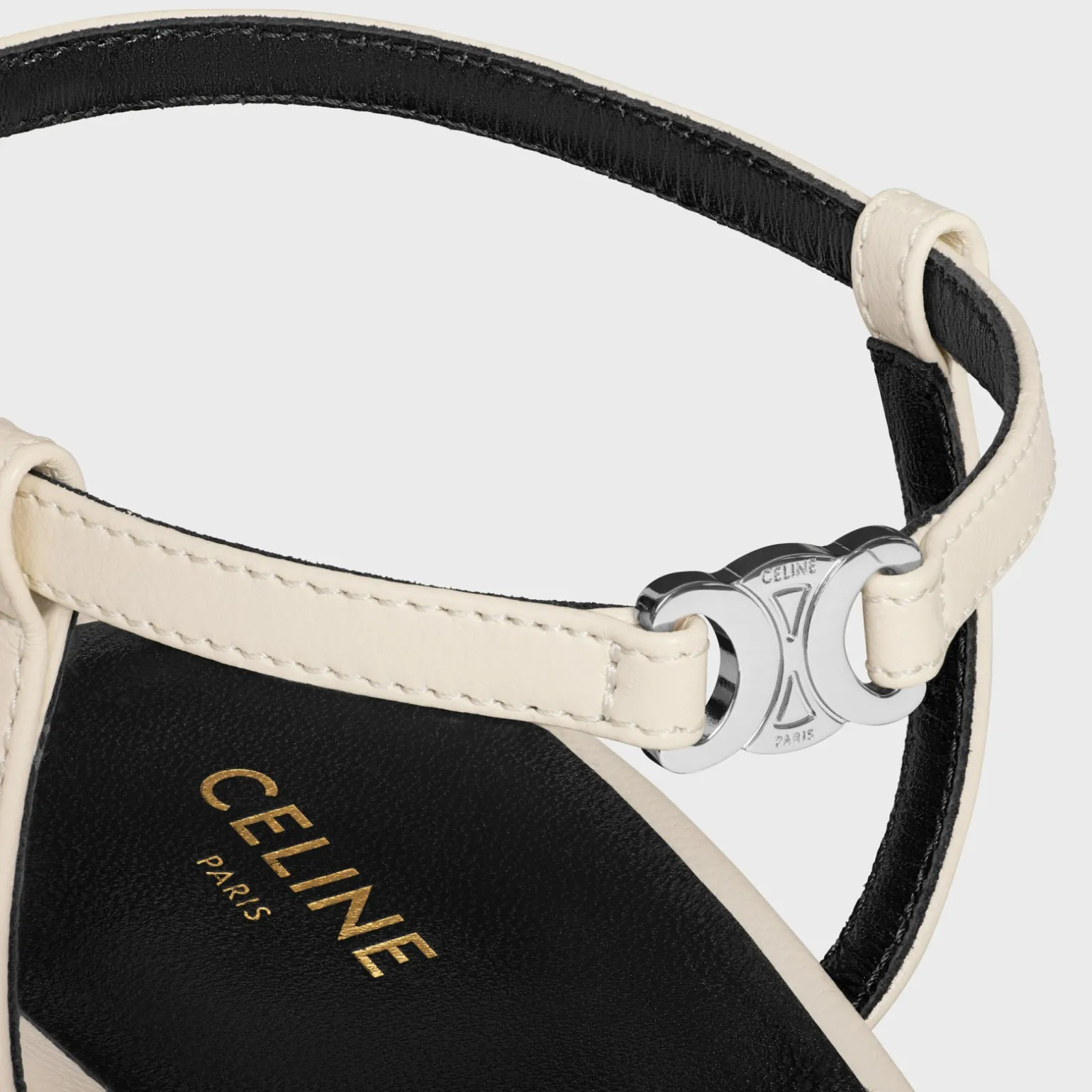 CELINE KITTEN STRAP PUMP in SUEDE GOATSKIN WITH STRASS & LAMBSKIN