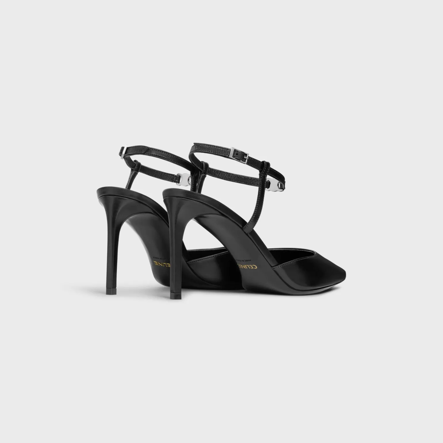 CELINE KITTEN TRIOMPHE STRAP PUMP in CALFSKIN