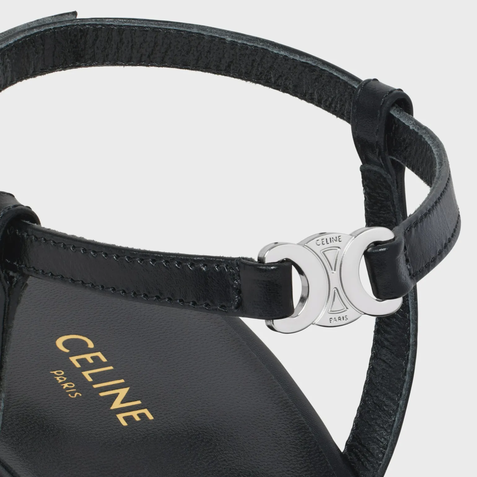 CELINE KITTEN TRIOMPHE STRAP PUMP in CALFSKIN