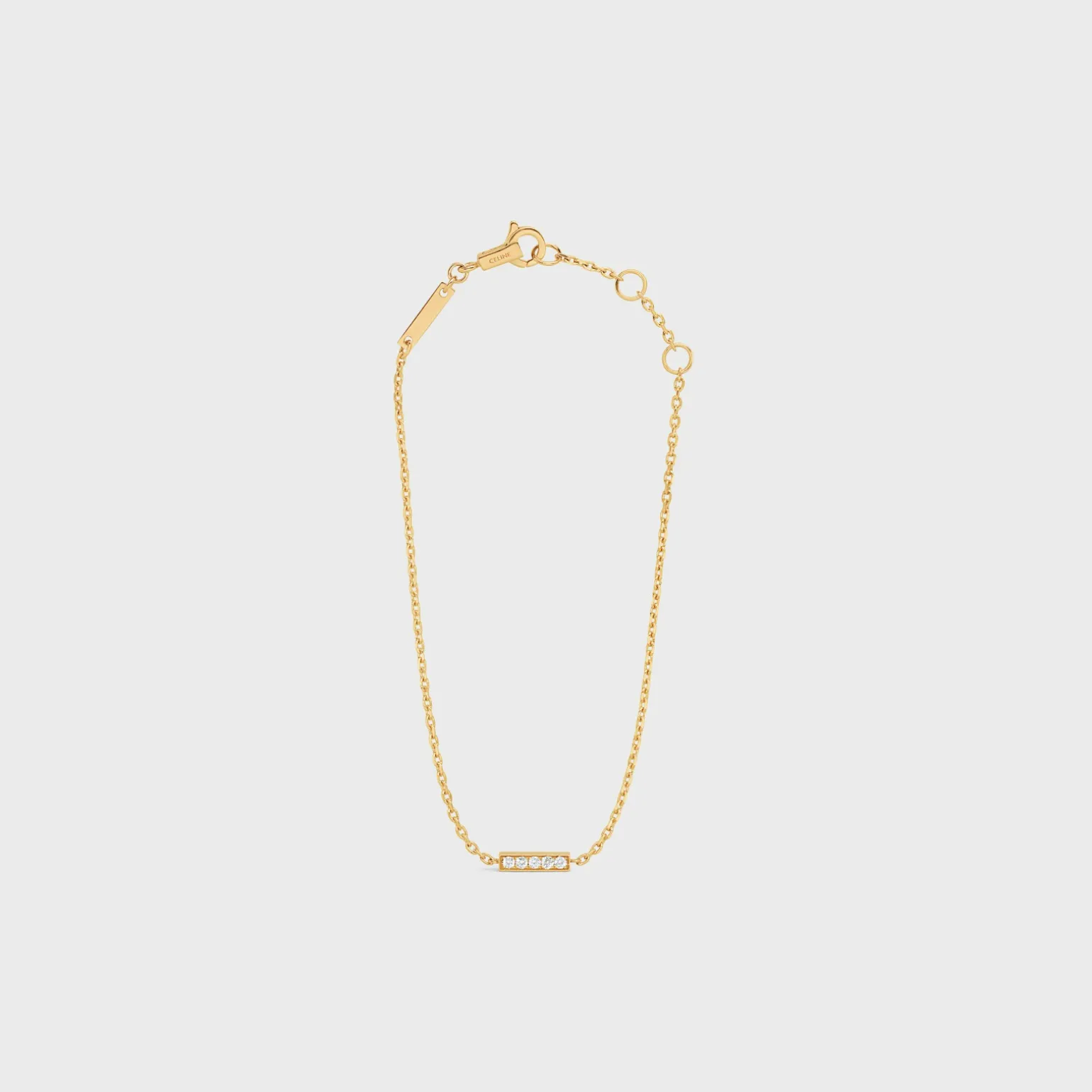 Celine Line Bracelet in Yellow Gold and Diamonds