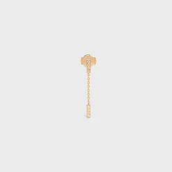 Celine Line Double Earring in Yellow Gold and Diamonds