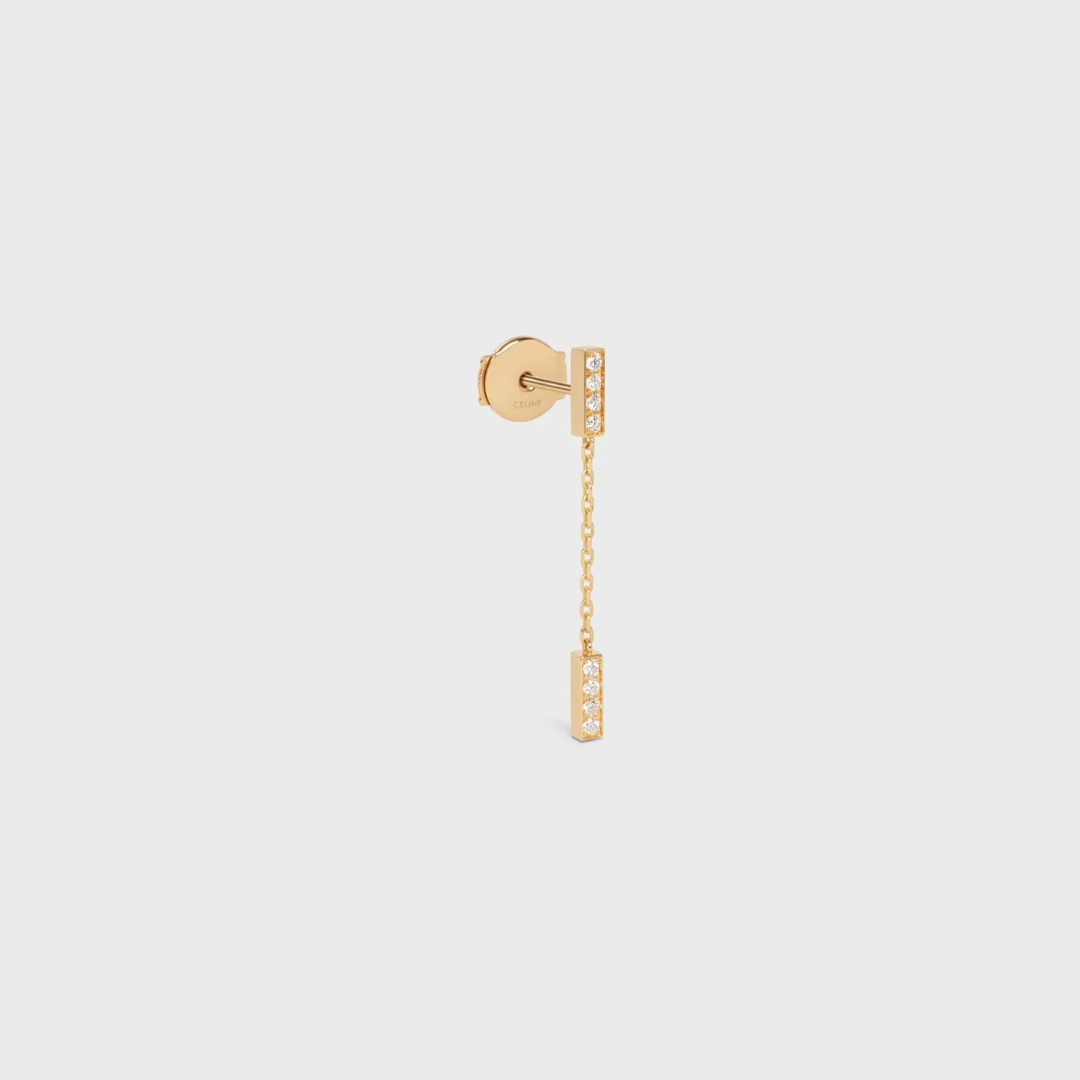 Celine Line Double Earring in Yellow Gold and Diamonds
