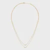 Celine Line Double Necklace in Yellow Gold and Diamonds
