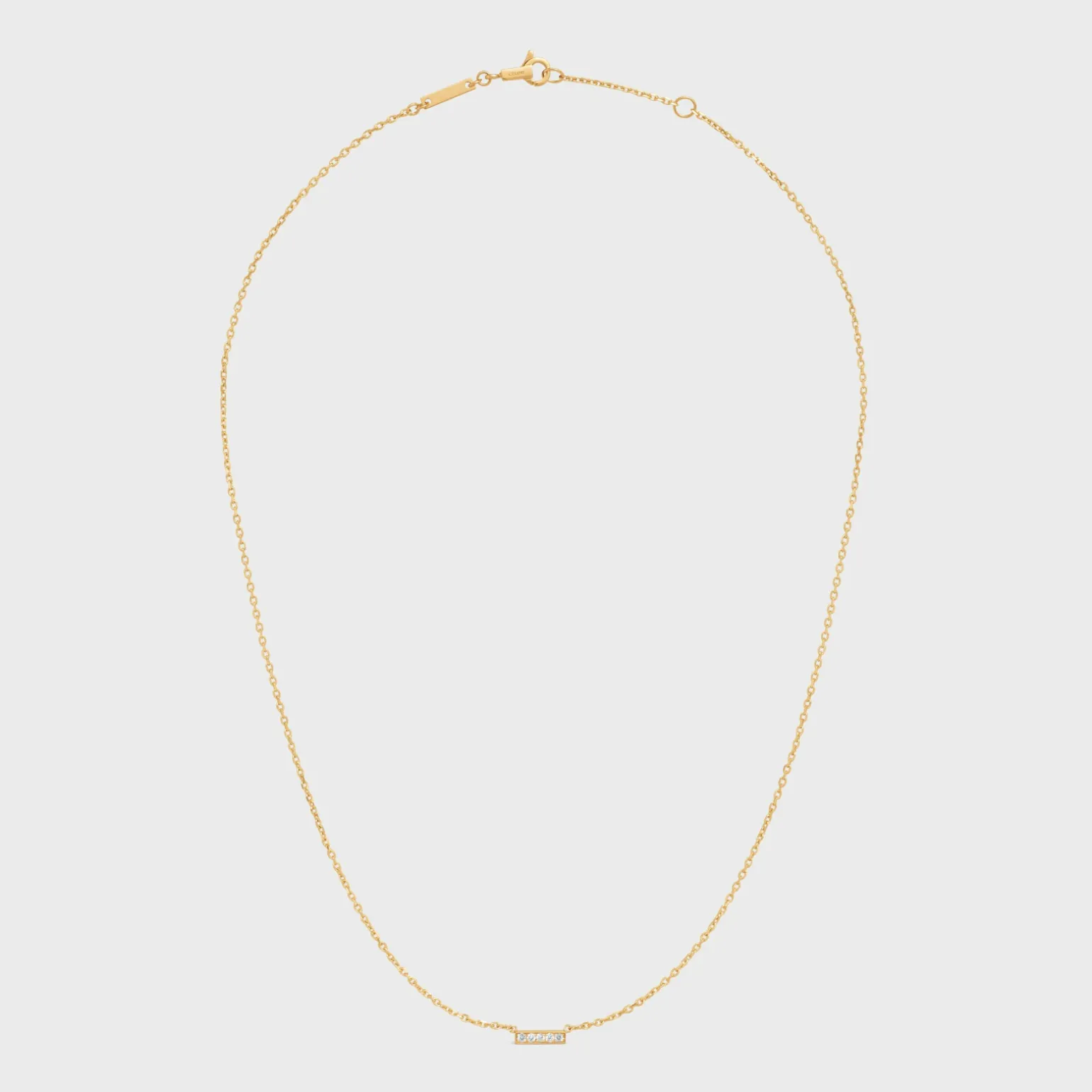 Celine Line Necklace in Yellow Gold and Diamonds