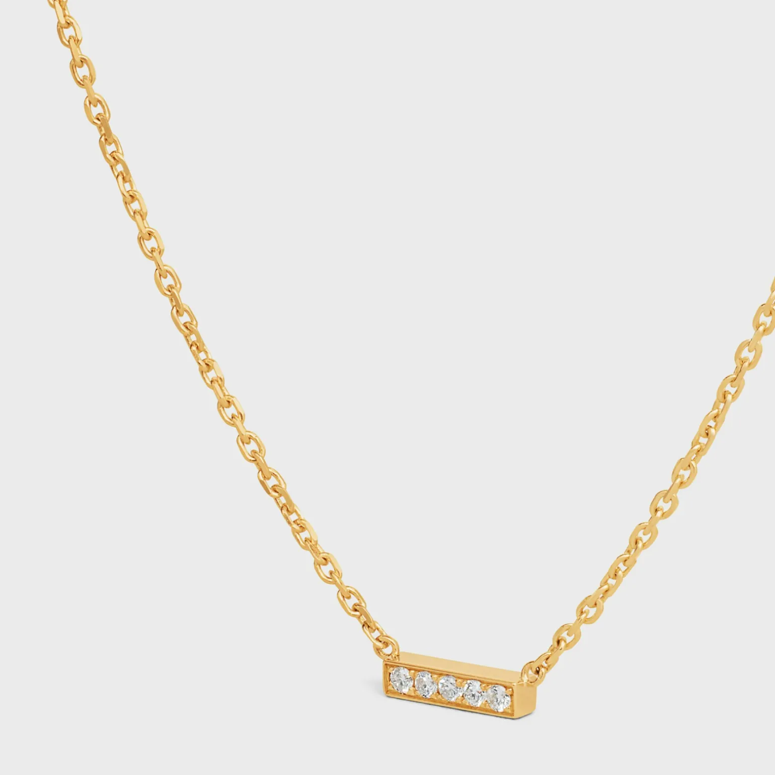 Celine Line Necklace in Yellow Gold and Diamonds