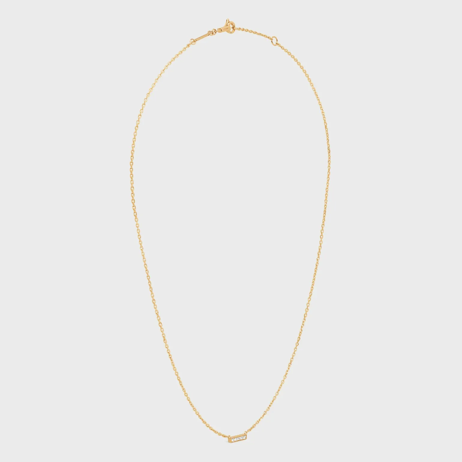 Celine Line Necklace in Yellow Gold and Diamonds