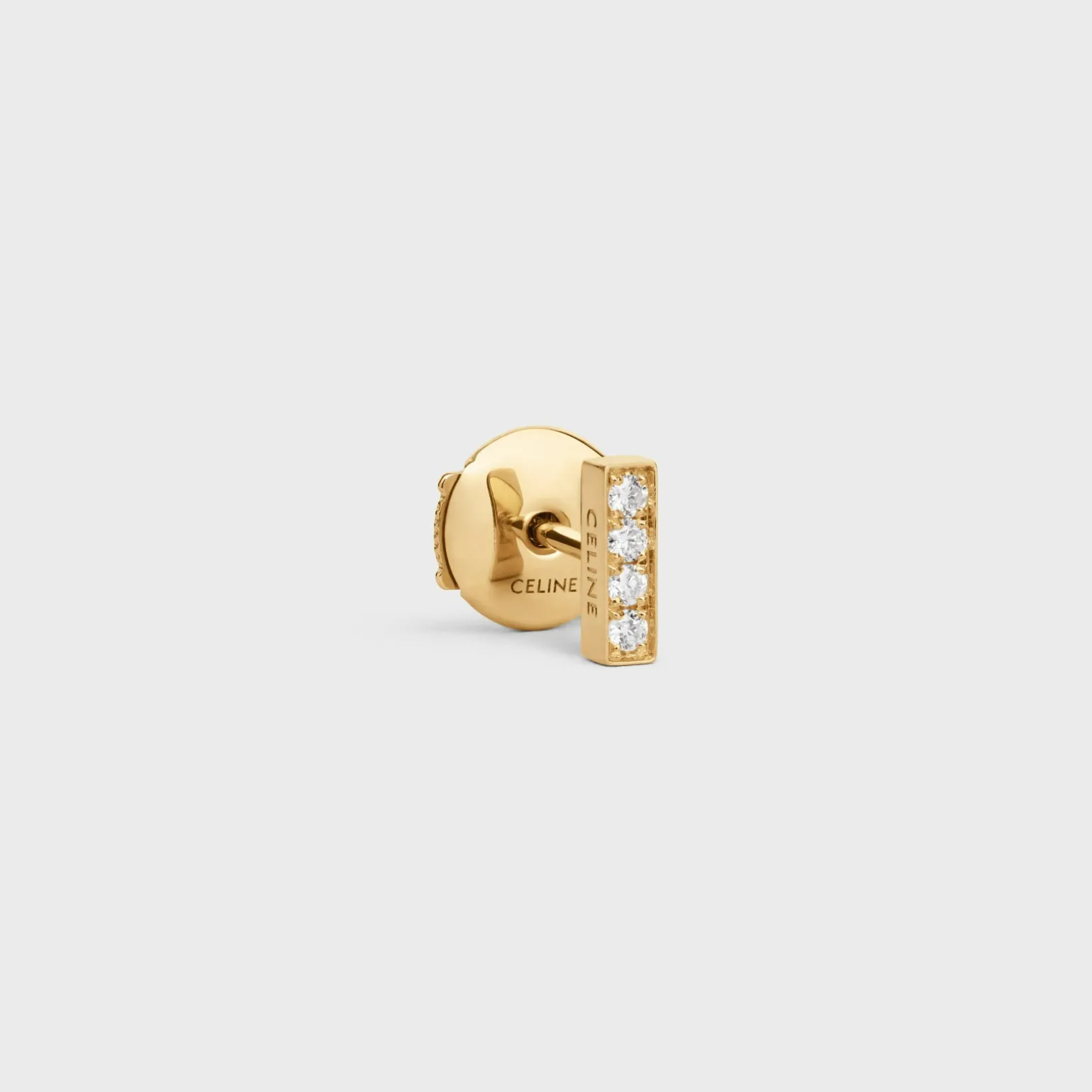Celine Line Stud in Yellow Gold and Diamonds