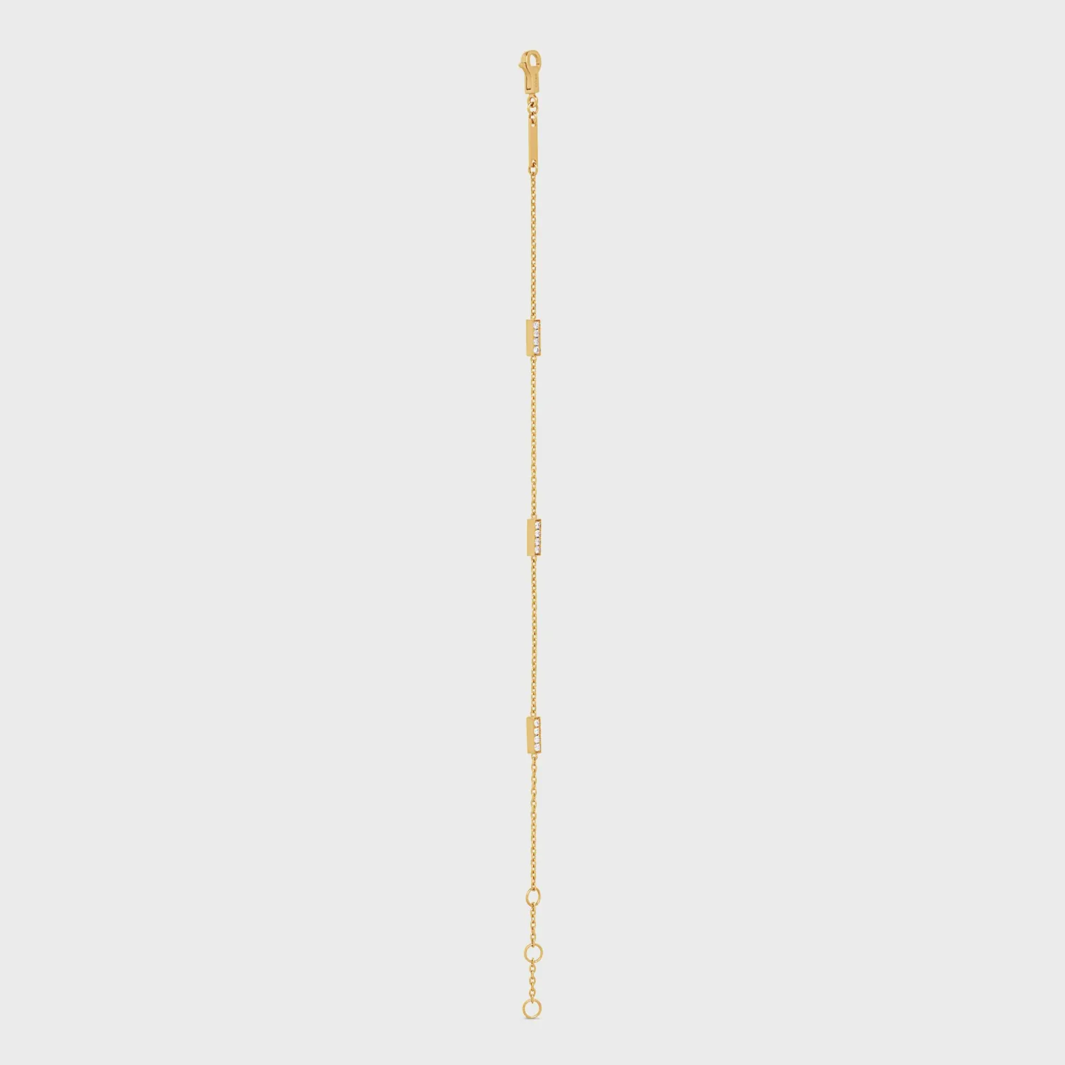 Celine Line Triple Bracelet in Yellow Gold and Diamonds