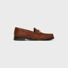 CELINE LUCO TRIOMPHE CHAIN LOAFER in PATENT PYTHON STAMPED CALFSKIN