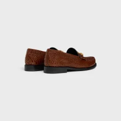 CELINE LUCO TRIOMPHE CHAIN LOAFER in PATENT PYTHON STAMPED CALFSKIN