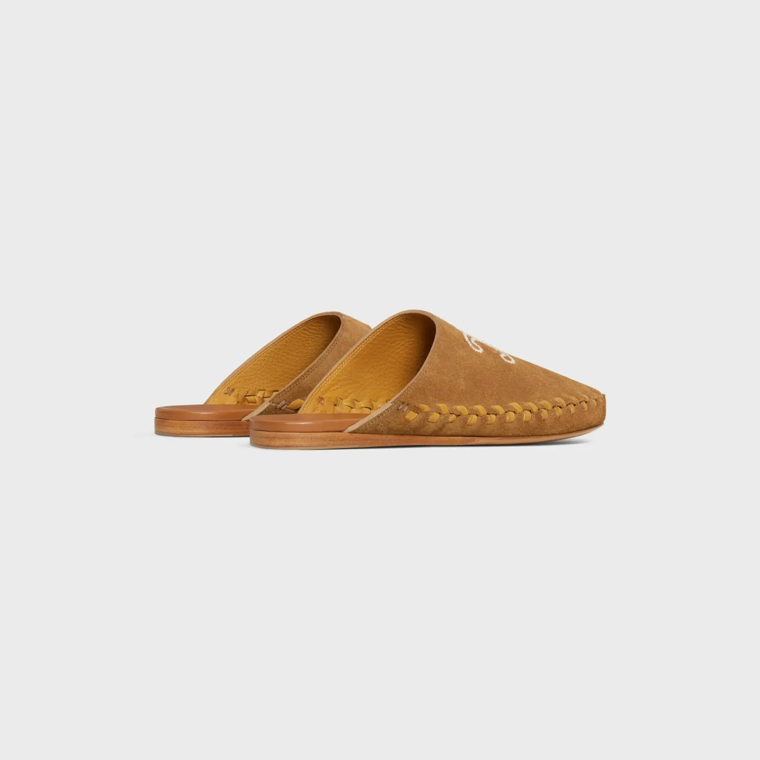 CELINE MARLOU TRIOMPHE MULE IN SUEDE CALFSKIN