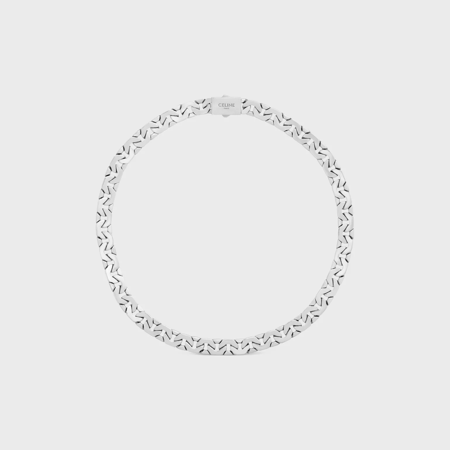 Celine Mesh Necklace in Sterling Silver with Rhodium finish