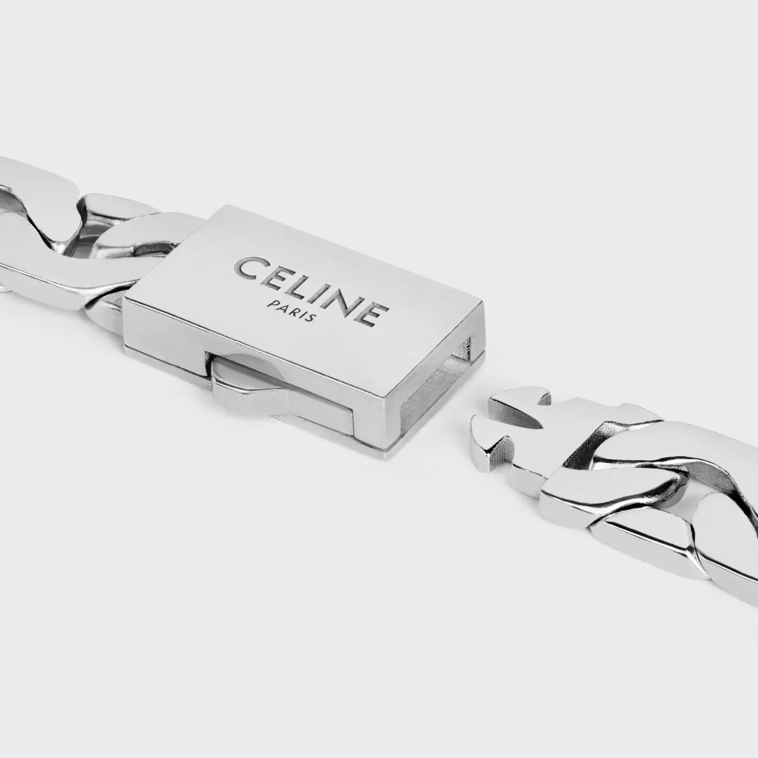 Celine Mesh Necklace in Sterling Silver with Rhodium finish