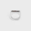 Celine Monochroms Stamp Ring in Brass with Rhodium Finish