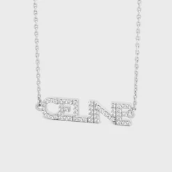 Celine Monochroms Strass Bracelet in Brass with Rhodium Finish and Crystals
