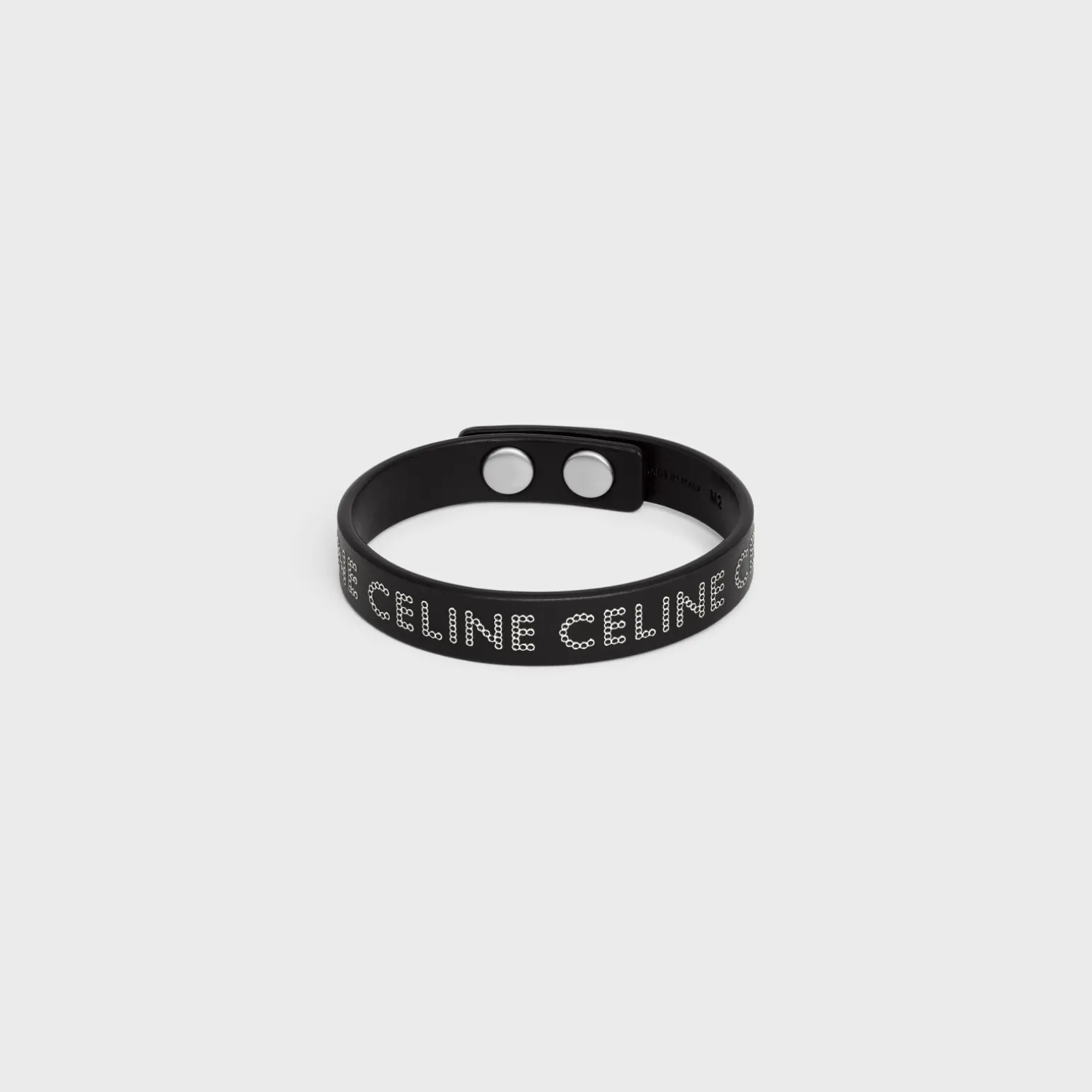 Celine Monochroms Studs Bracelet in Calfskin and Brass with Rhodium Finish