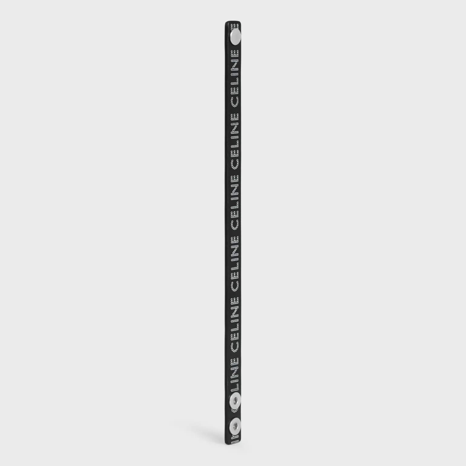 Celine Monochroms Studs Bracelet in Calfskin and Brass with Rhodium Finish
