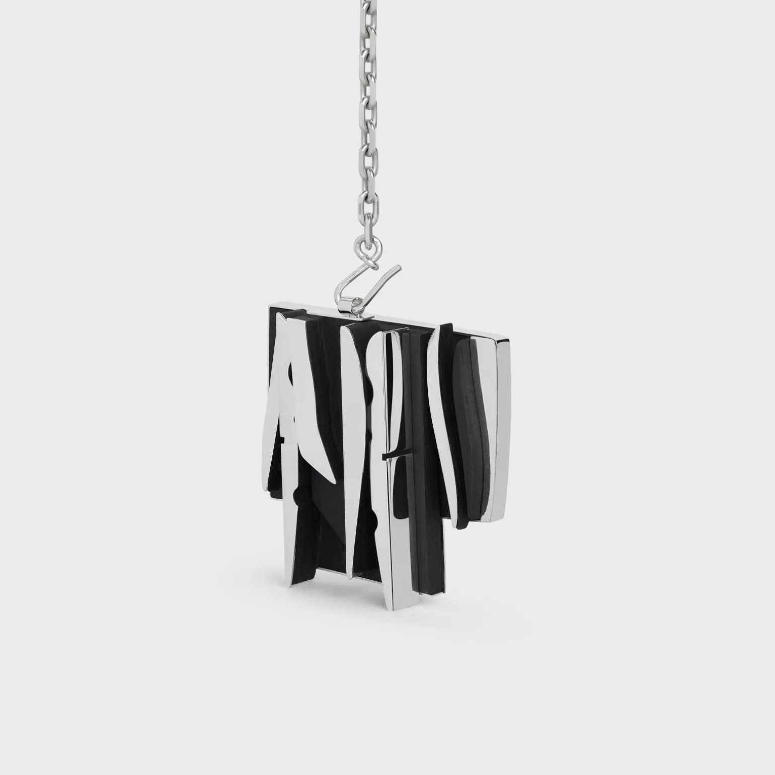 Celine Nevelson Project Necklace Sterling Silver and Oak Wood