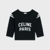celine paris boxy t-shirt in cotton jersey