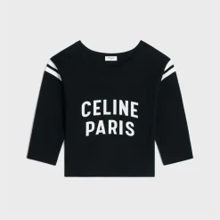 celine paris boxy t-shirt in cotton jersey