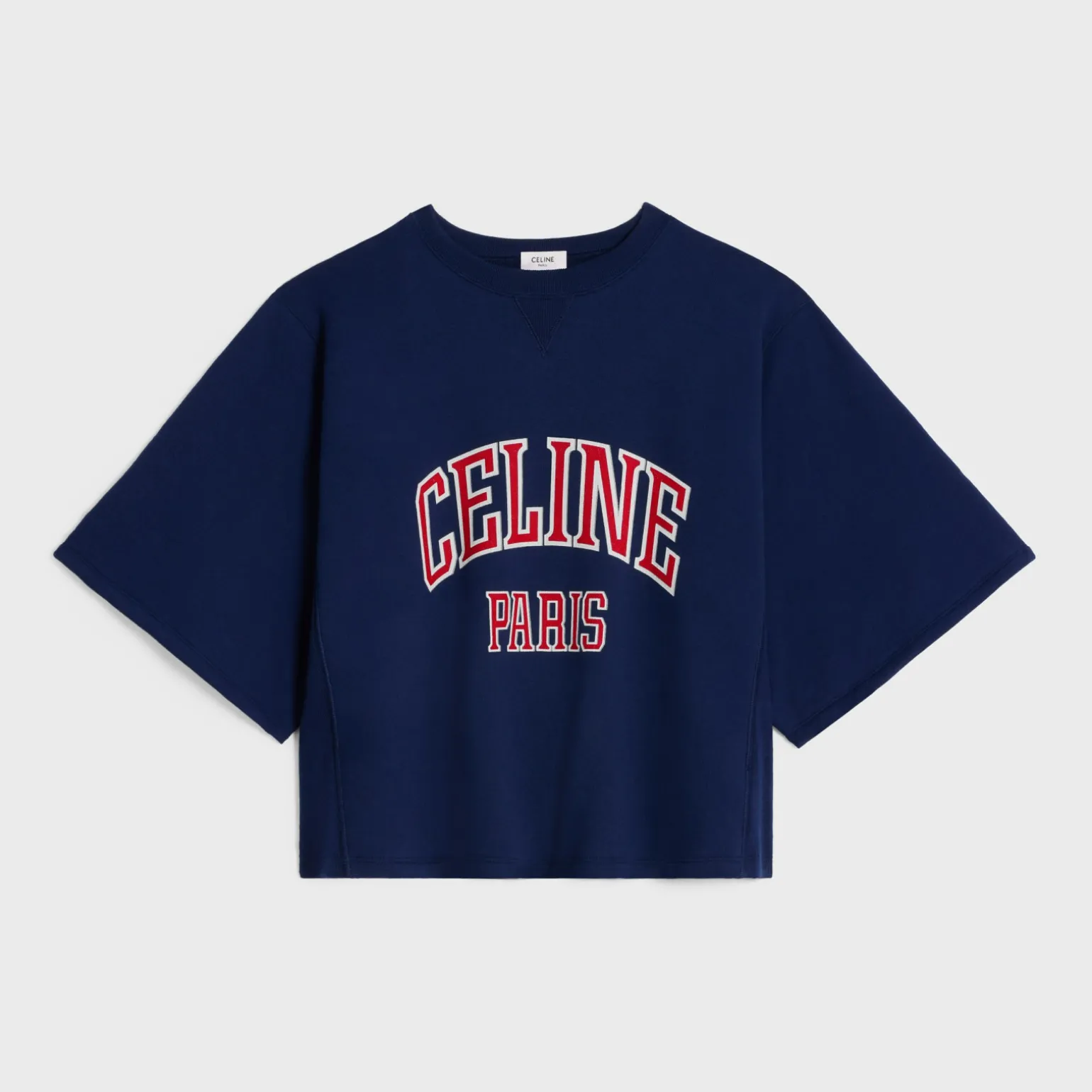 celine paris loose sweatshirt in cotton fleece