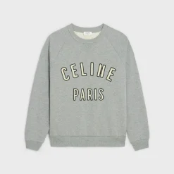 celine paris loose sweatshirt in cotton fleece