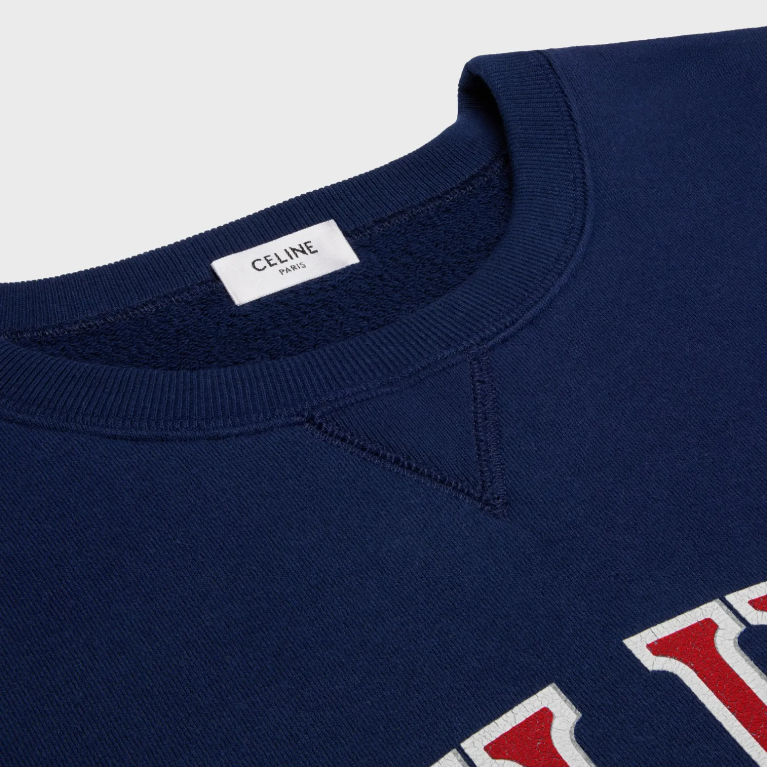 celine paris loose sweatshirt in cotton fleece