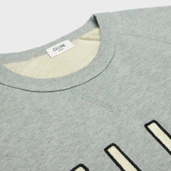 celine paris loose sweatshirt in cotton fleece