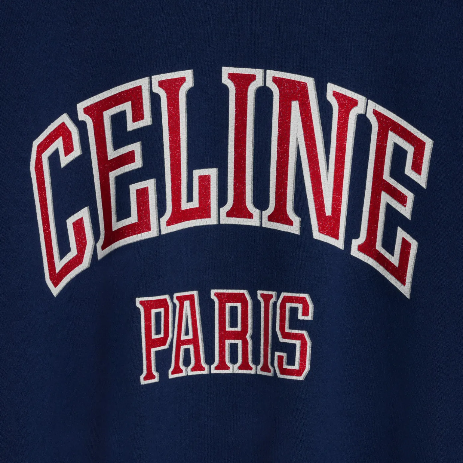 celine paris loose sweatshirt in cotton fleece
