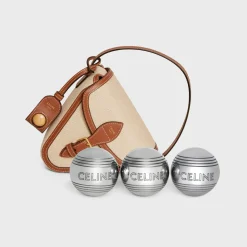 CELINE PETANQUE GAME IN TEXTILE AND CALFSKIN