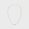 Celine Plage Pearl Necklace in Brass with Gold Finish and Resin Pearls