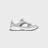 CELINE RUNNER CR-03 LOW LACE-UP SNEAKER in MESH, SUEDE CALFSKIN AND CALFSKIN