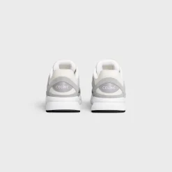 CELINE RUNNER CR-03 LOW LACE-UP SNEAKER in MESH, SUEDE CALFSKIN AND CALFSKIN