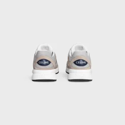 CELINE RUNNER CR-03 LOW LACE-UP SNEAKER in MESH, SUEDE CALFSKIN AND CALFSKIN