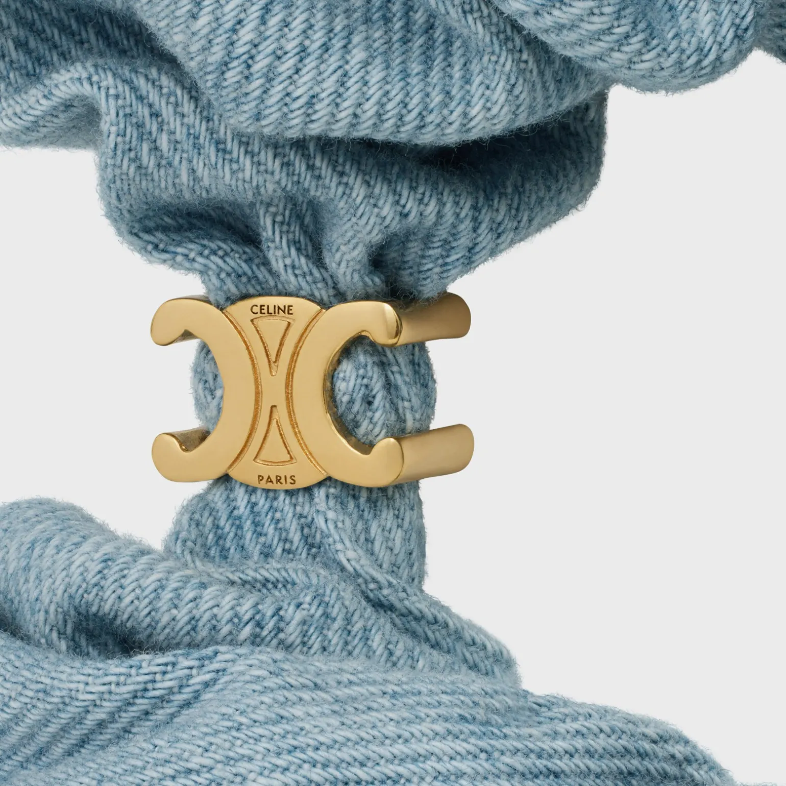 Celine Scrunchy Denim in Cotton and Brass with Gold Finish