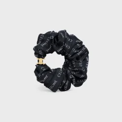 Celine Scrunchy Rayure in Silk and Brass with Gold finish