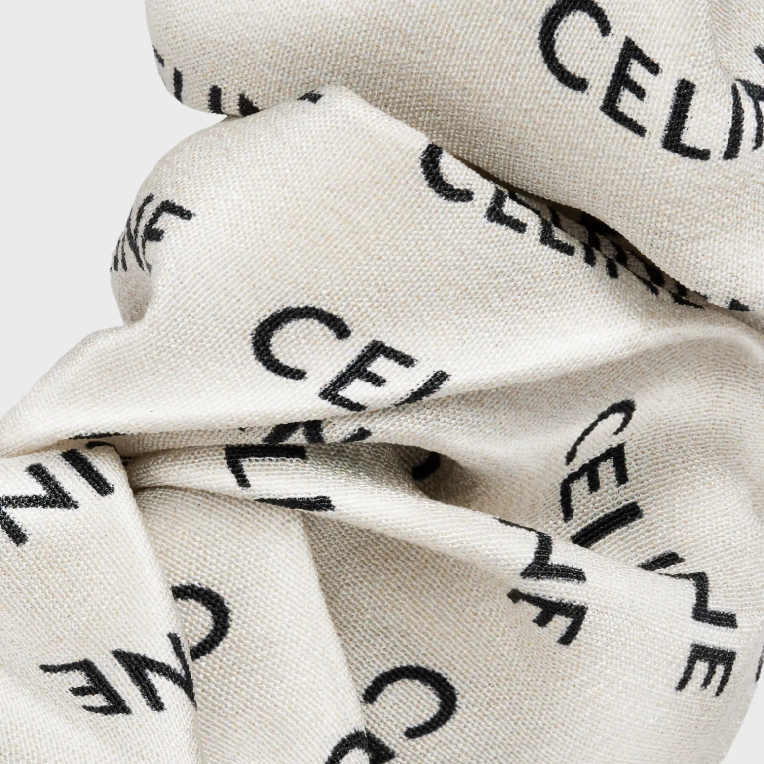 Celine Scrunchy Rayure in Silk and Brass with Gold finish