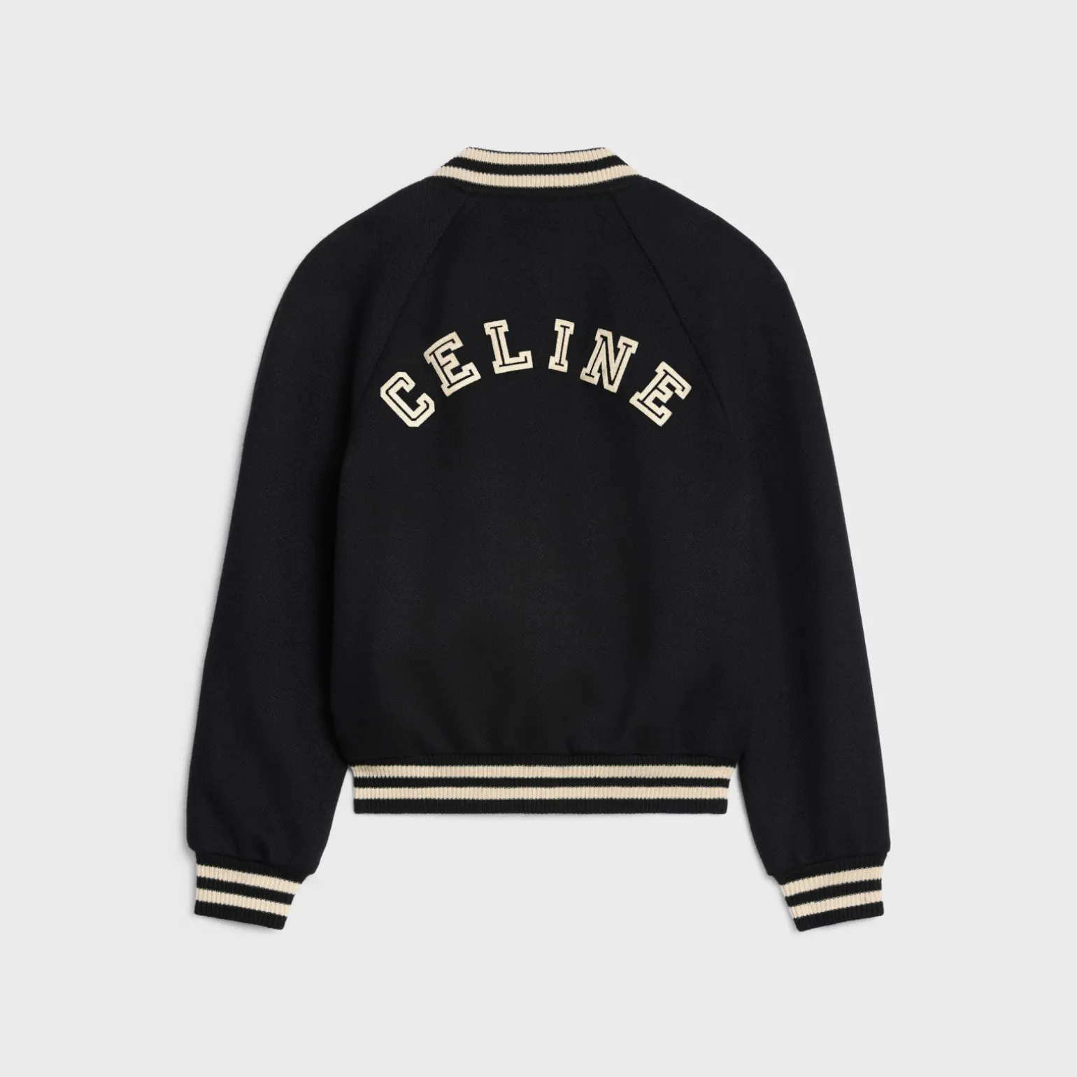 celine teddy jacket in textured wool