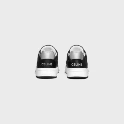 CELINE TRAINER CT-07 LOW LACE-UP SNEAKER in Mesh, Calfskin AND Laminated Calfskin