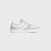 CELINE TRAINER LOW LACE-UP SNEAKER in SUEDE CALFSKIN AND CALFSKIN