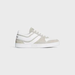 CELINE TRAINER LOW LACE-UP SNEAKER in SUEDE CALFSKIN AND CALFSKIN