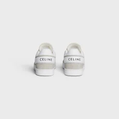 CELINE TRAINER LOW LACE-UP SNEAKER in SUEDE CALFSKIN AND CALFSKIN