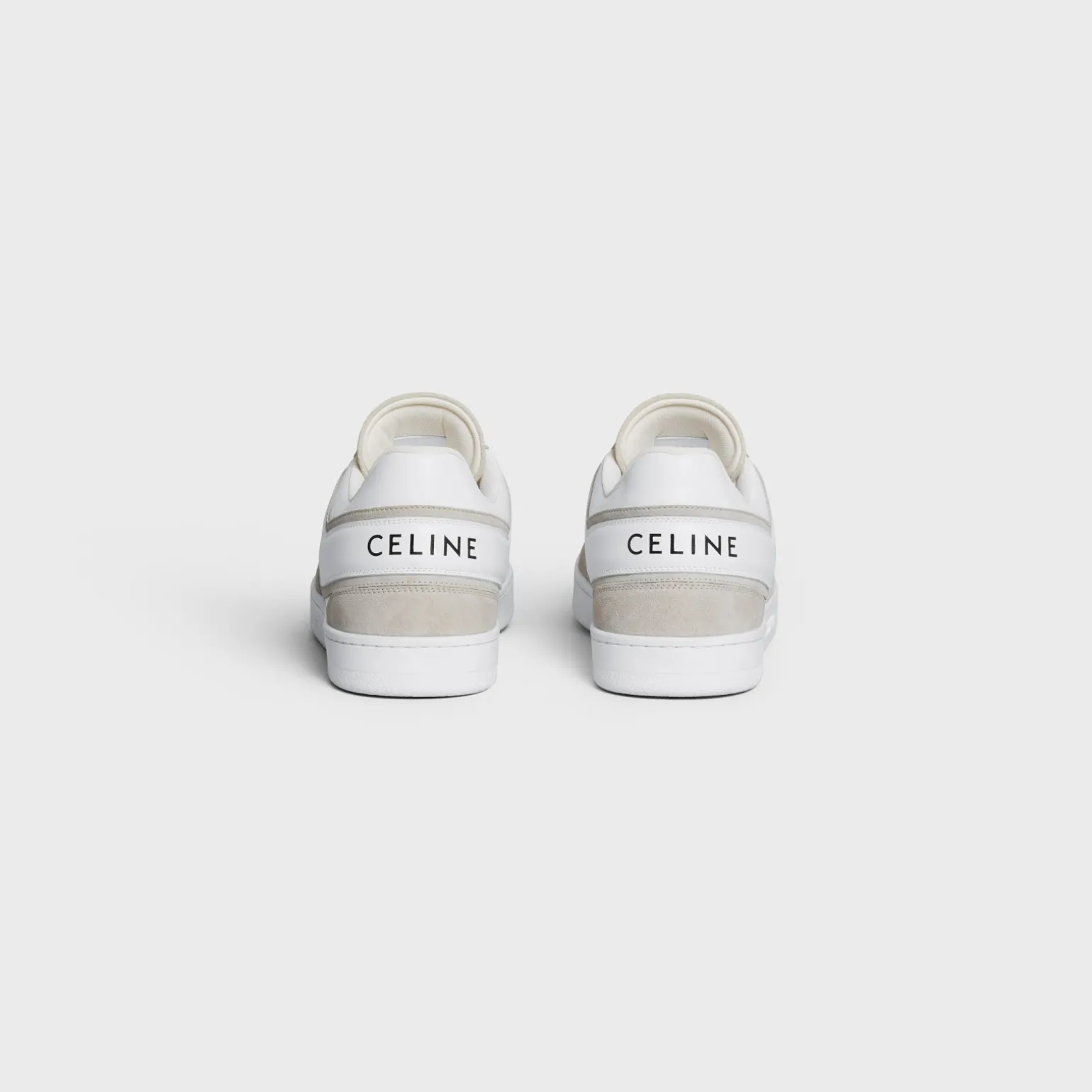 CELINE TRAINER LOW LACE-UP SNEAKER in SUEDE CALFSKIN AND CALFSKIN