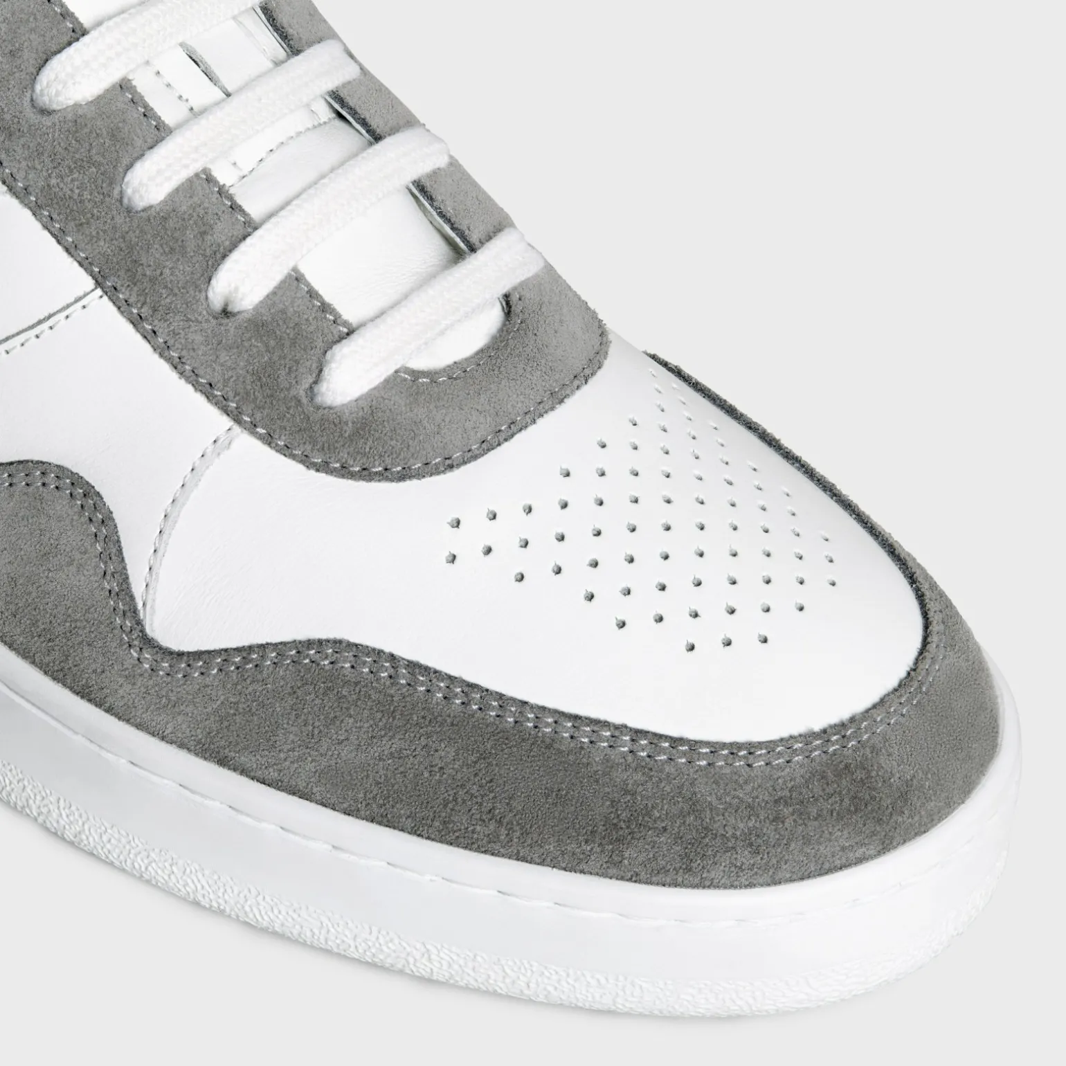 CELINE TRAINER LOW LACE-UP SNEAKER in SUEDE CALFSKIN AND CALFSKIN