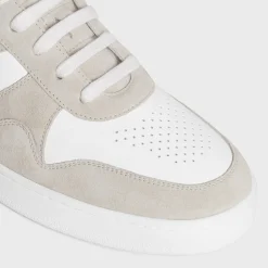 CELINE TRAINER LOW LACE-UP SNEAKER in SUEDE CALFSKIN AND CALFSKIN