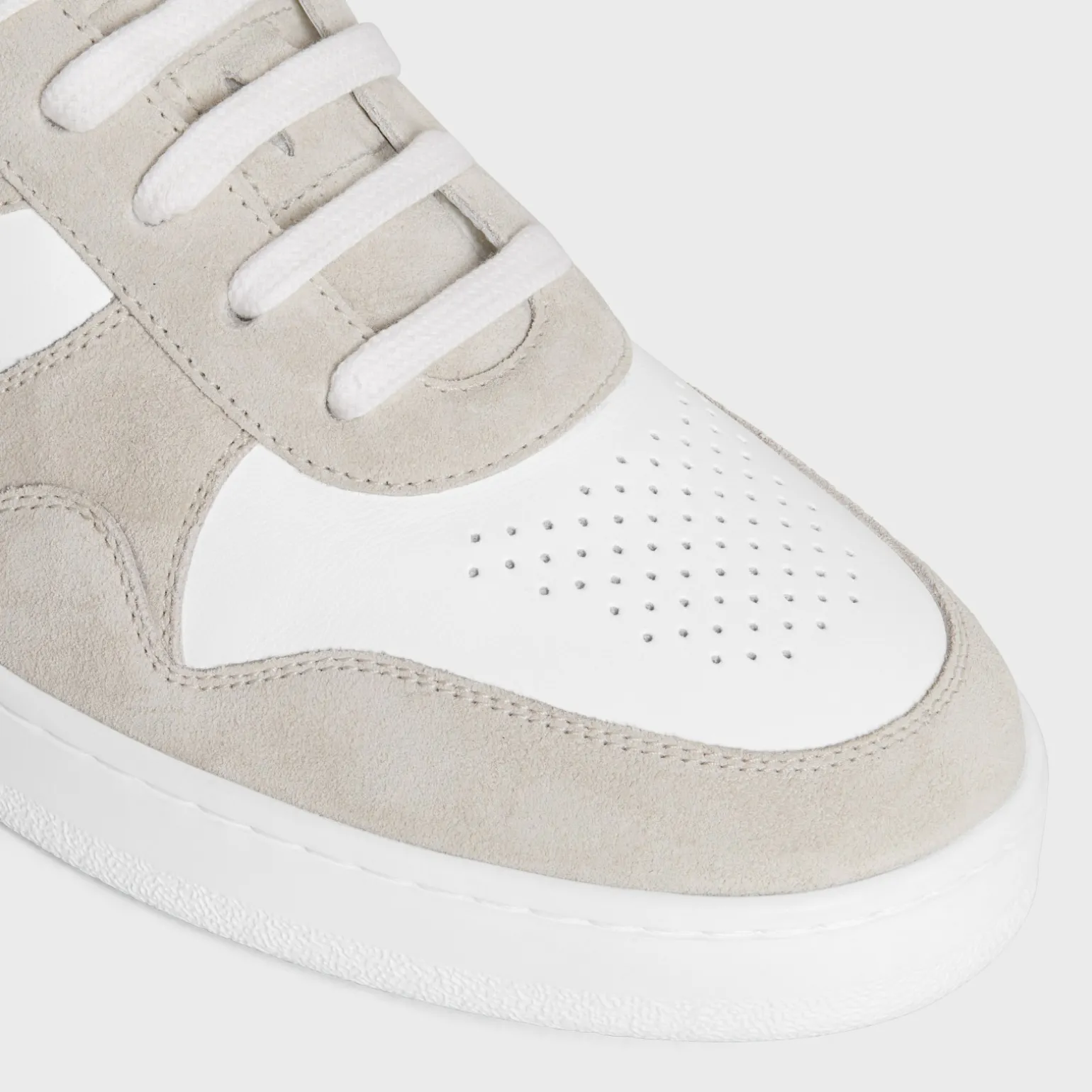 CELINE TRAINER LOW LACE-UP SNEAKER in SUEDE CALFSKIN AND CALFSKIN